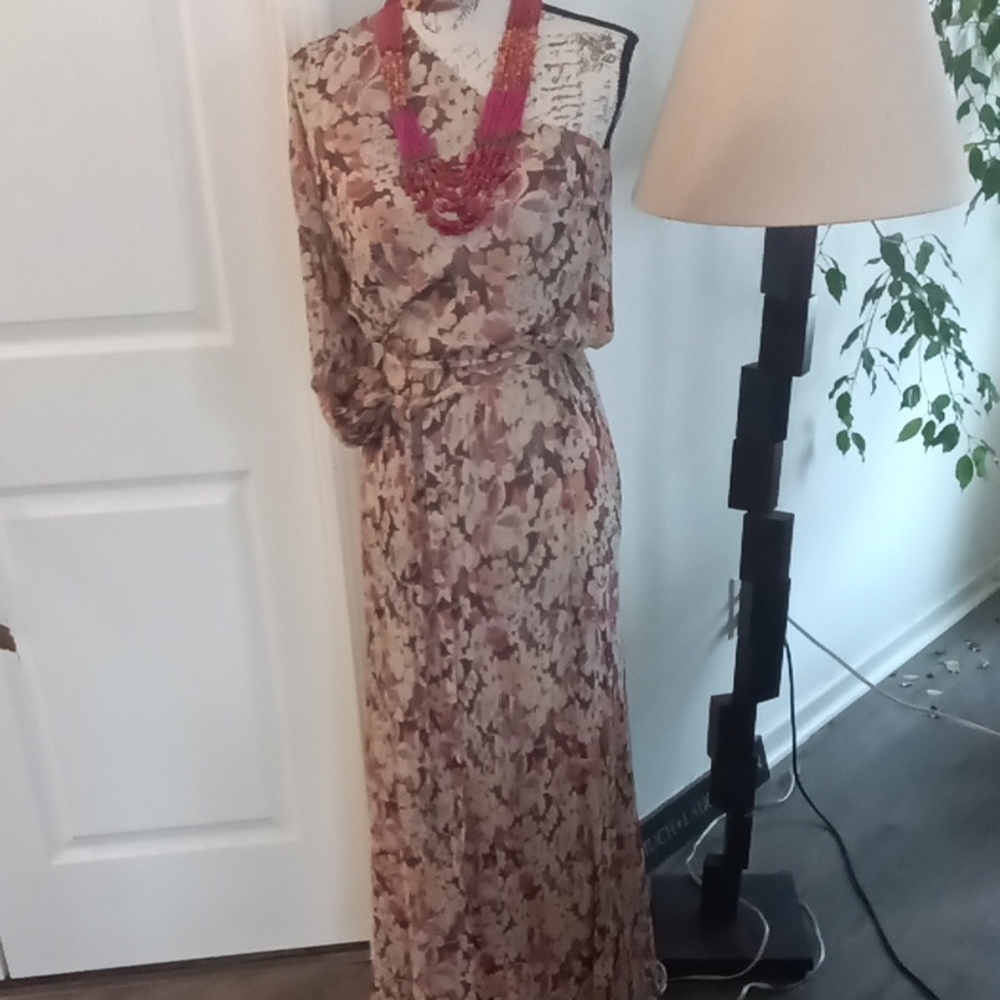 Ralph Lauren One Shoulder Dress - Pink and Cream Floral